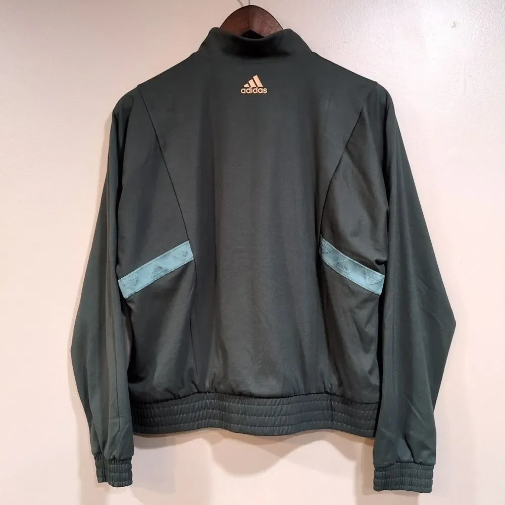 Adidas Track Jacket Olive Green Womens‎ XS Zoe Saldana Legacy Streetwear Gym Run